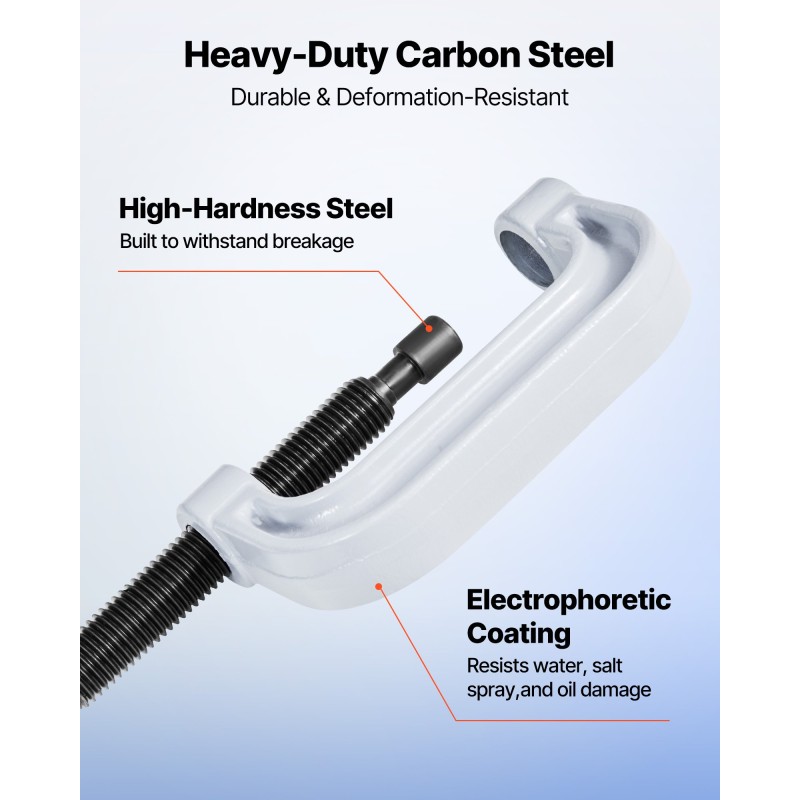 Laakeripuristinsarja metallirakenteinen eri kokoisilla holkkilevyillä erikoisavaimella säilytyslaukussa