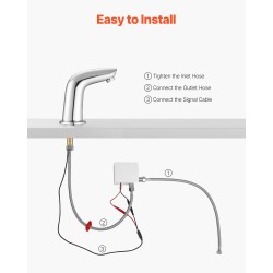 Kosketusvapaa pesuallashana messinkirunkoinen kromipinnoitettu paristokäyttöinen infrapunatunnistimella juoksuputken korkeus