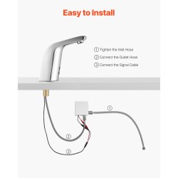 Pesuallashana kosketusvapaa infrapunasensorilla paristokäyttöinen kromattu messinkirunko yksireikäinen