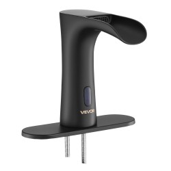 Kosketusvapaa messinkinen pesuallashana mattamusta infrapuna-anturilla lämpötilansäädöllä