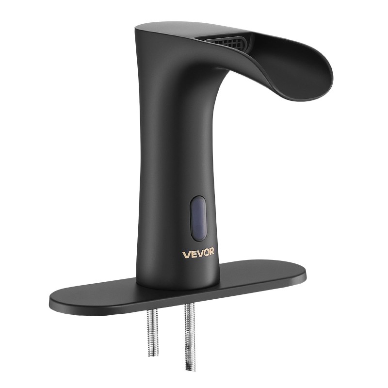 Kosketusvapaa messinkinen pesuallashana mattamusta infrapuna-anturilla lämpötilansäädöllä