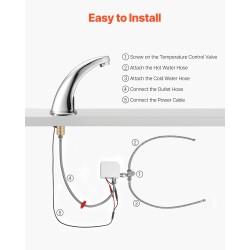 Kosketusvapaa pesuallashana kromipinnoitettu sinkkiseos infrapunatunnistimella paristokäyttöinen