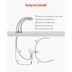 Kosketukseton pesuallashana liiketunnistimella messinkirunko harjattu nikkeli paristokäyttöinen kuuma ja kylmä säätö