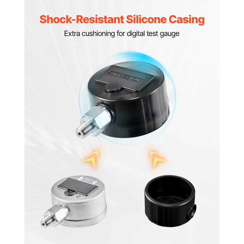 Digitaalinen hydraulipainemittari 0–700 bar taustavalaistu näyttö 304-ruostumaton teräs silikonisuojus