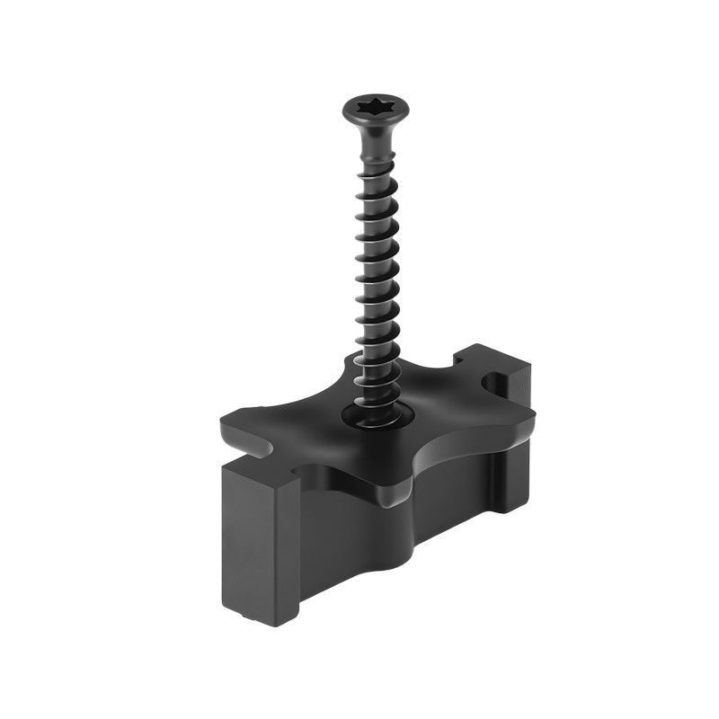 Piilokiinnikkeet komposiittiterassilaudoille 500 kpl musta PP-muovi ja 304-ruostumaton teräs