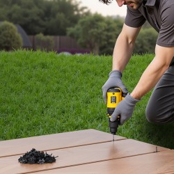 Piilokiinnikkeet terassilaudoille musta polypropeeni tähtikantaruuvit 90 kpl 10 mm