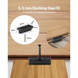 Piilotetut terassikiinnikkeet PP-muovia ja 304-ruostumatonta terästä 500 kpl