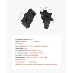 Piilokiinnikkeet komposiittiterassilaudoille PP-muovi ja 304-ruostumaton teräs 10 mm 6,5 mm 600 kpl