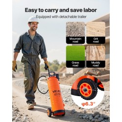 Betoniruisku ruostumattomasta teräksestä 19 litran säiliöllä pyörillä