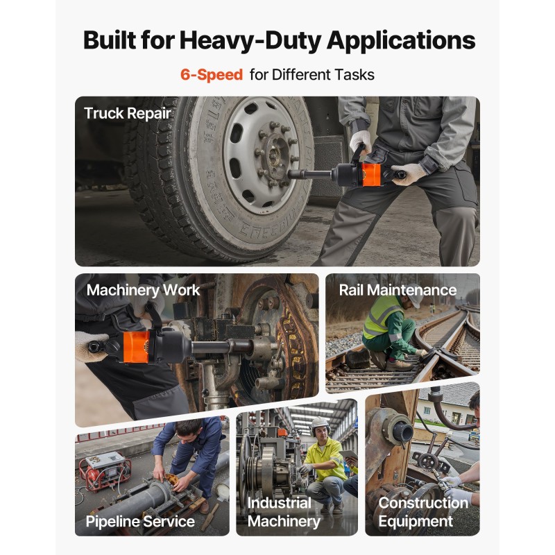 1-tuumainen paineilma-iskuväännin alumiiniseosrunko 2400 N·m vääntömomentti 152,4 mm kara