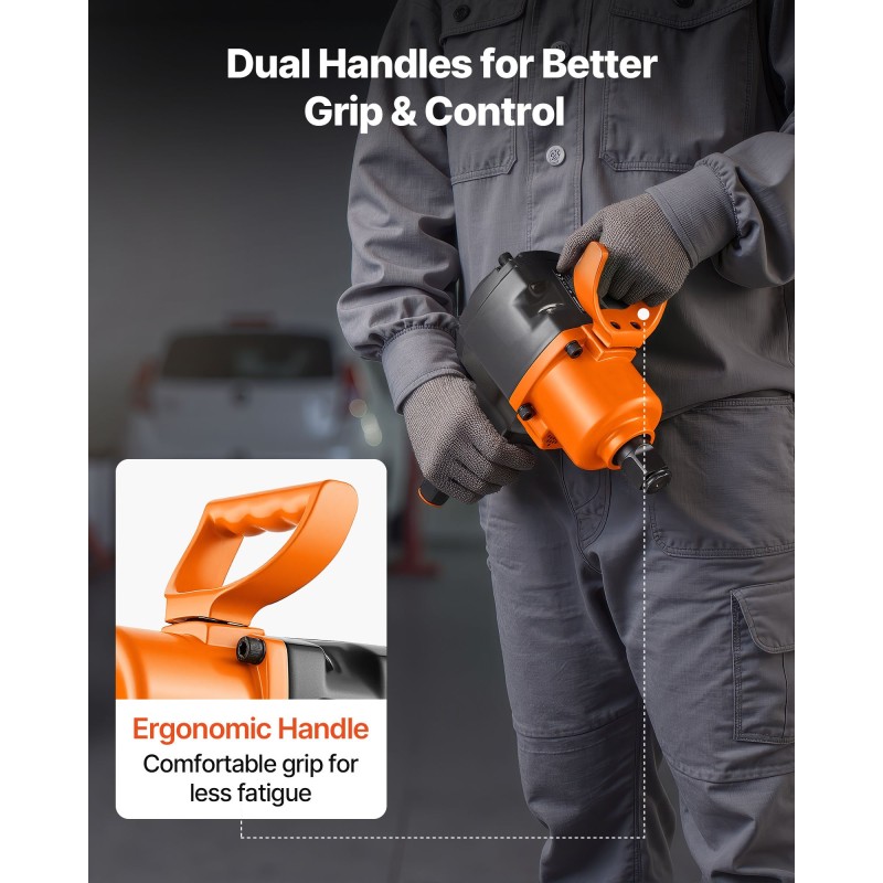 1-tuumainen paineilmakäyttöinen iskumutterinväännin alumiiniseosrunko kaksoisvasaramekanismi 6-portainen momentinsäätö raskaan