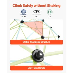 Kiipeilykupoli halkaisija 183 cm paksunnetut teräsputket sinkkipinnoite 270 kg 3–10-vuotiaille