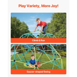 Kiipeilykupoli teräs 305 cm lautaskeinulla 453 kg kantavuus 3–10-vuotiaille