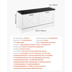 Kenkäpenkki lastulevy vaahtomuovinen kangasistuin 1000×305×475 mm 4 lokeroa eteiseen