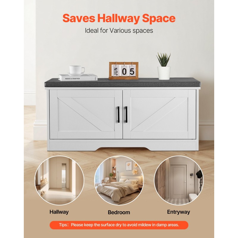 Kenkäpenkki eteiseen lastulevy vaahtomuovi kangaspäällinen 4 lokeroa valkoinen musta