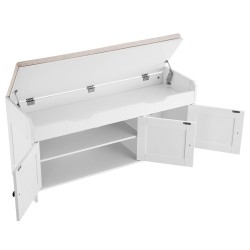 Kenkäpenkki lastulevy ja pellavakangas 105x35x50 cm 3 lokeroa