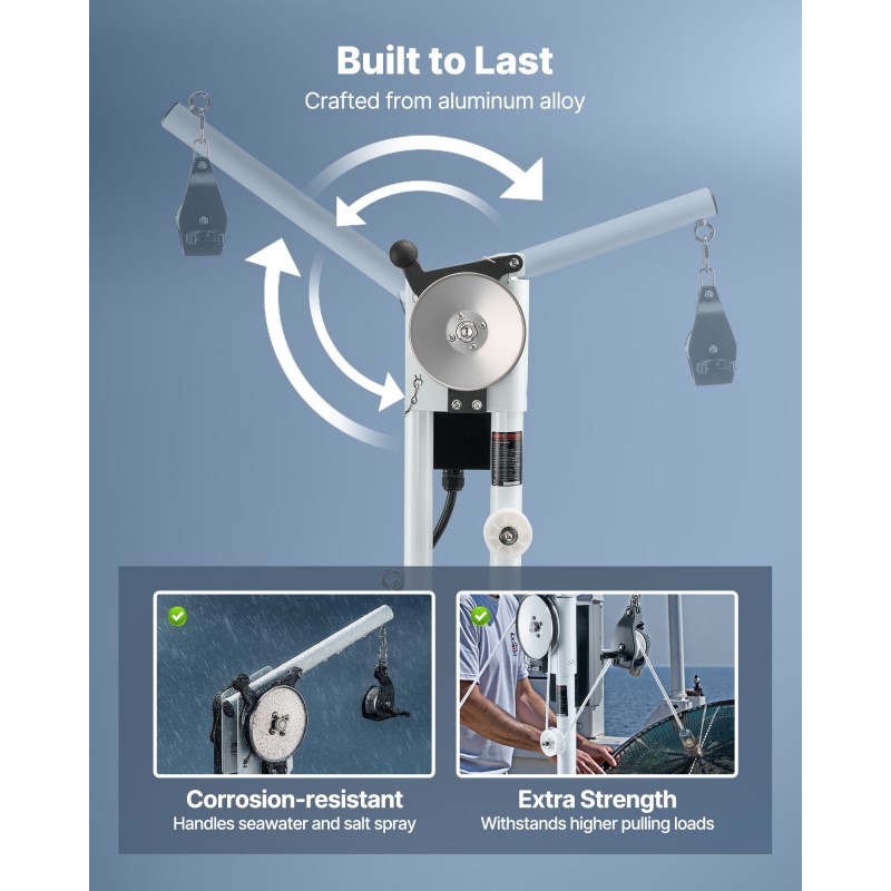 Sähköinen rapu- ja katiskavinssi alumiiniseos 12 V 90 kg nostokyky