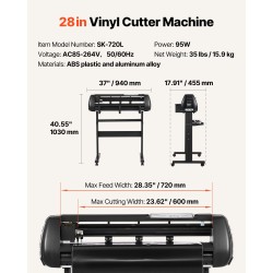 Vinyylileikkuri 720 mm syöttöleveys 600 mm leikkausleveys alumiiniseosrunko