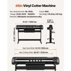 Vinyylileikkuri 1350 mm syöttöleveys 1230 mm leikkausleveys kaksiterärakenne alumiiniseosrunko