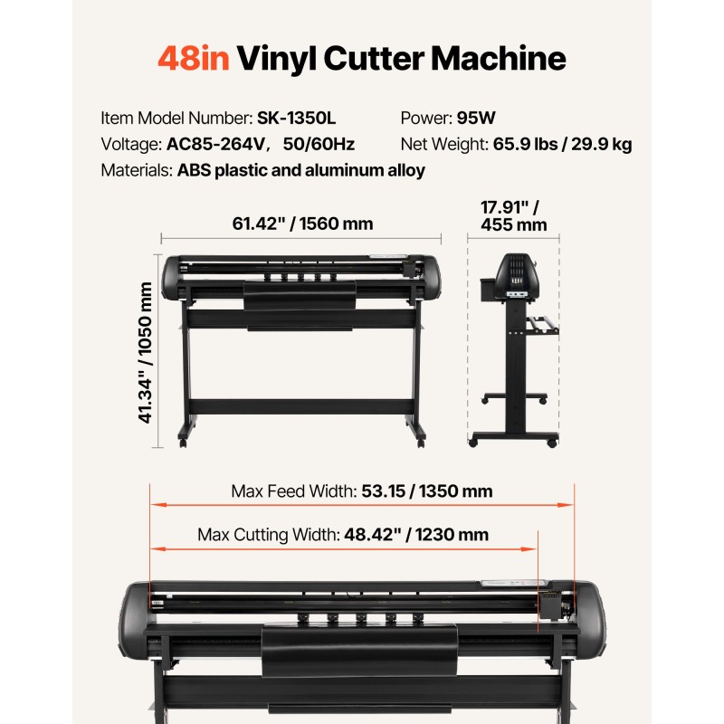 Vinyylileikkuri 1350 mm syöttöleveys 1230 mm leikkausleveys kaksiterärakenne alumiiniseosrunko