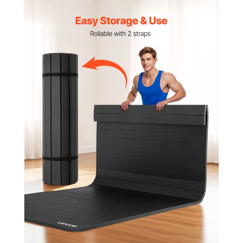 Painimatto 3x1,5 m XPE-vaahtoydin PVC-pintainen rullattava musta