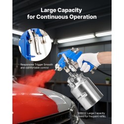 Sifonisyötteinen maaliruisku 1,8 mm suuttimella 1000 ml säiliöllä ruostumaton teräs ja messinki