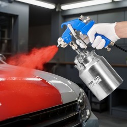 Sifonisyötteinen maaliruisku 1,8 mm suuttimella 1000 ml säiliöllä ruostumaton teräs ja messinki