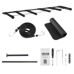 Seinäkiinnitteinen 5-tasoinen teräs lautateline musta laudoille