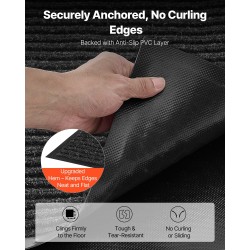 Pitkittäisraidallinen eteismatto polyesteripinta PVC-taustainen 1524×914 mm harmaa