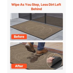 Eteismatto polyesteripinta TPE-tausta sisä- ja ulkokäyttöön 1194 x 813 mm ruskea