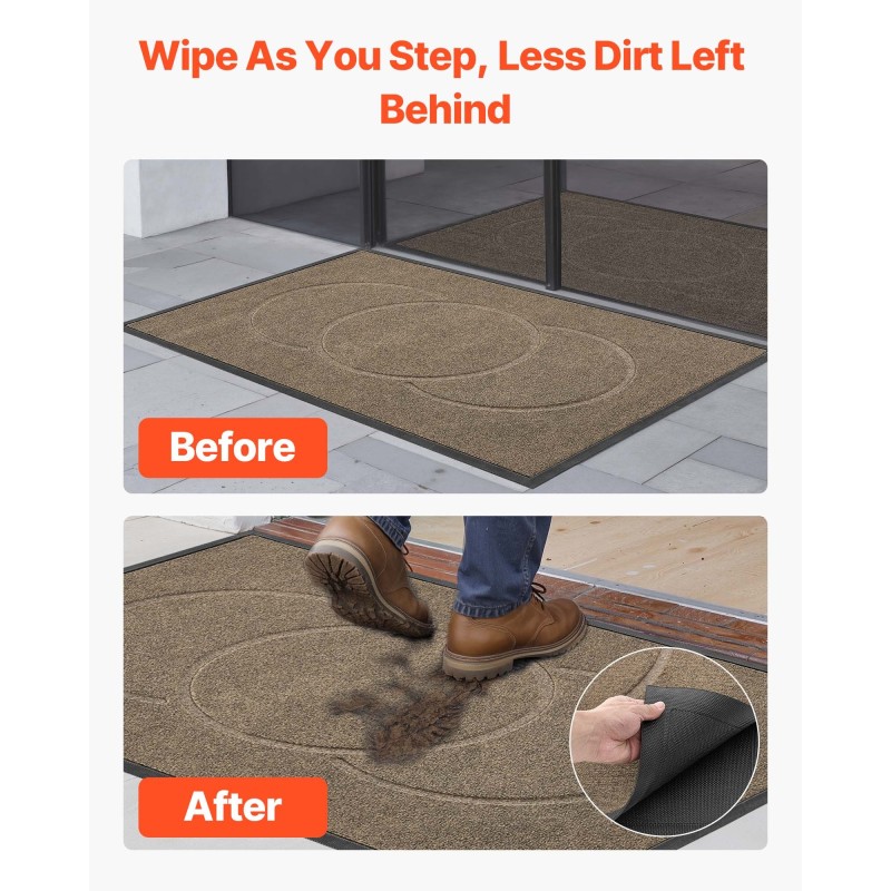 Eteismatto polyesteripinta TPE-tausta sisä- ja ulkokäyttöön 1194 x 813 mm ruskea