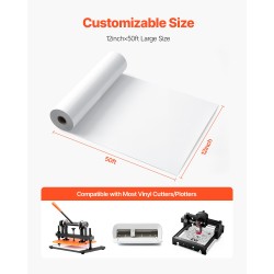 Lämmönsiirtovinylirulla PVC kiiltävä valkoinen 305 x 15240 mm 0,23 mm