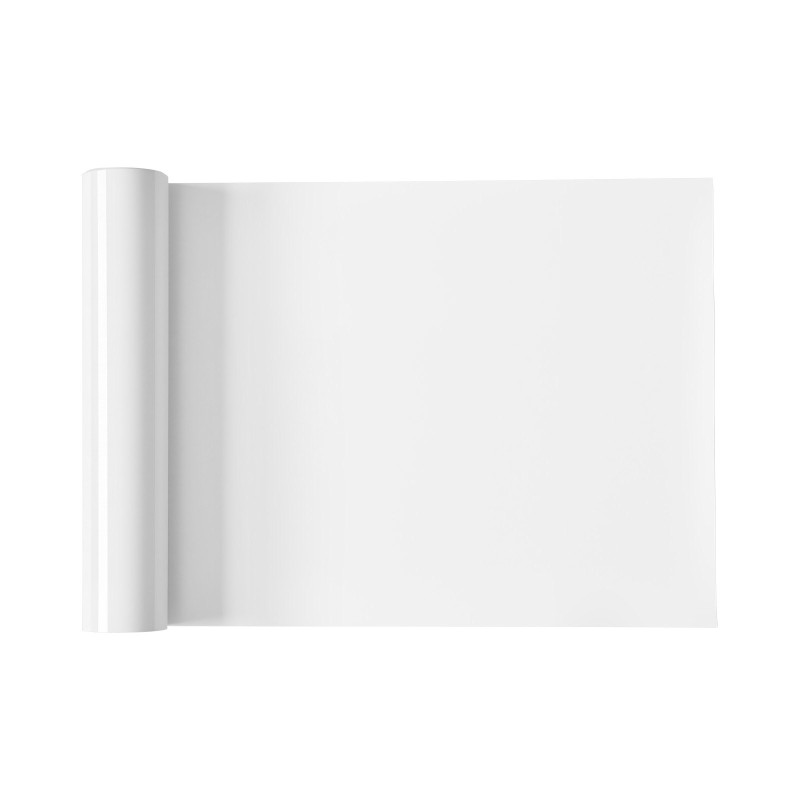 Lämpösiirtokalvorulla PVC-materiaalinen kiiltävä valkoinen 304,8 mm x 21,336 m tekstiileille