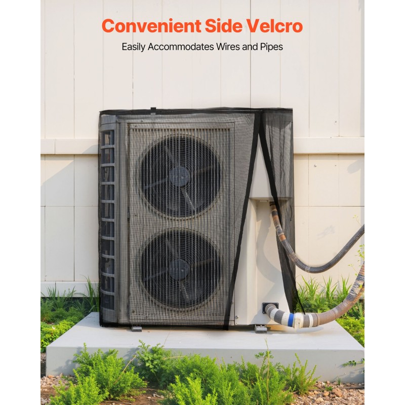 Ulkoyksikön suojapeite vedenpitävä muoviverkko tafti 812x812x914 mm musta