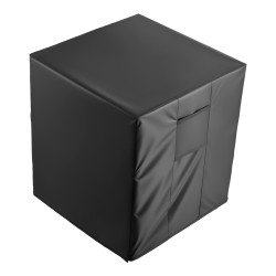 Ilmastointilaitteen ulkoyksikön suojapeite vedenpitävä hopeapinnoitettu taftikangas 960×960×1010 mm musta