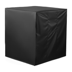 Ilmastointilaitteen ulkoyksikön suojapeite vedenpitävä hopeapinnoitettu taftikangas 960×960×1010 mm musta