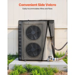 Ilmastointilaitteen ulkoyksikön suojus musta muoviverkko 190T tafti 711x711x812 mm