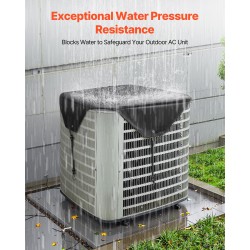 Ilmastointilaitteen ulkoyksikön suojus 190T-tafti PVC-vuori 710 x 710 mm musta