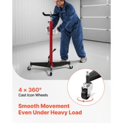 Hydraulinen vaihteistonostin 500 kg nelikäsivarsinen säädettävä tarjotin 112–187 cm nostokorkeus