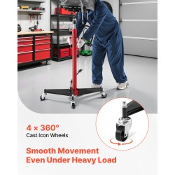 Hydraulinen vaihteistonostin teräsrunko 500 kg säädettävä 127–202 cm jalkapoljin