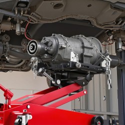 Matalaprofiilinen hydraulinen lattiatunkki teräsrunkoinen nostokapasiteetti 450 kg nostokorkeus 16–64 cm vaihteistojen nostoon