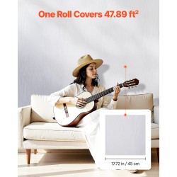 Itsekiinnittyvä muovinen tapettirulla 45 cm 10 m valkoinen puunsyykuvio