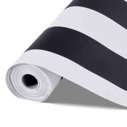 Itsekiinnittyvä vinyylitapettirulla 45 cm x 15 m mustavalkoinen geometrinen kuvio seinälle