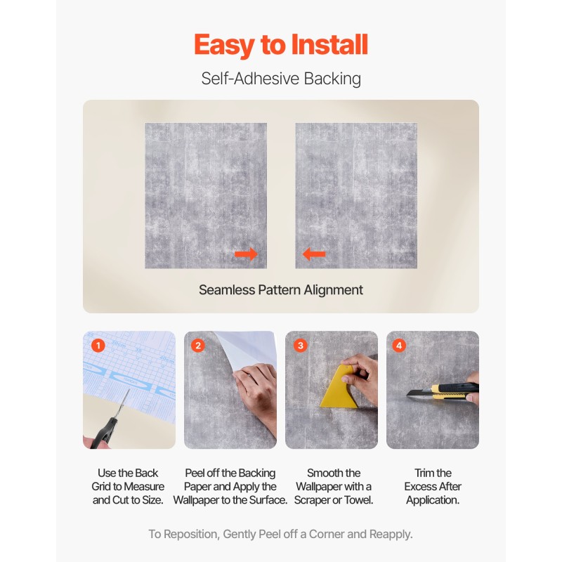 Itsekiinnittyvä PVC-vinyylitapettirulla 40 cm x 15 m tumma harmaa seinälle