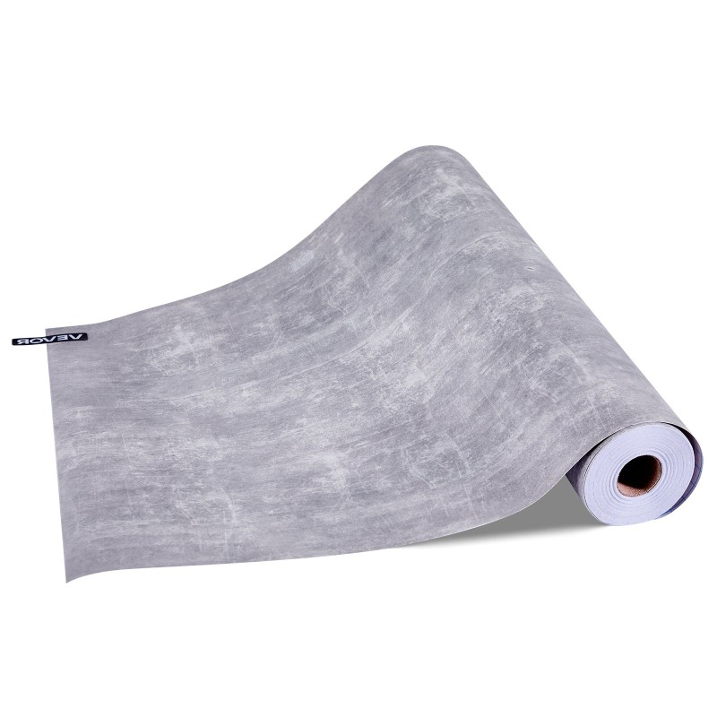 Itsekiinnittyvä PVC-vinyylitapettirulla 40 cm x 15 m tumma harmaa seinälle