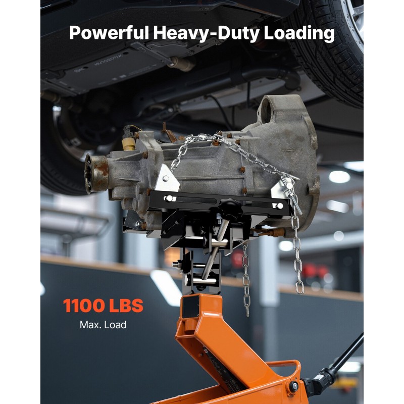 Vaihteistonostimen adapteri lattiatunkille teräsrakenne 500 kg kantavuus säädettävä alusta ketjuilla