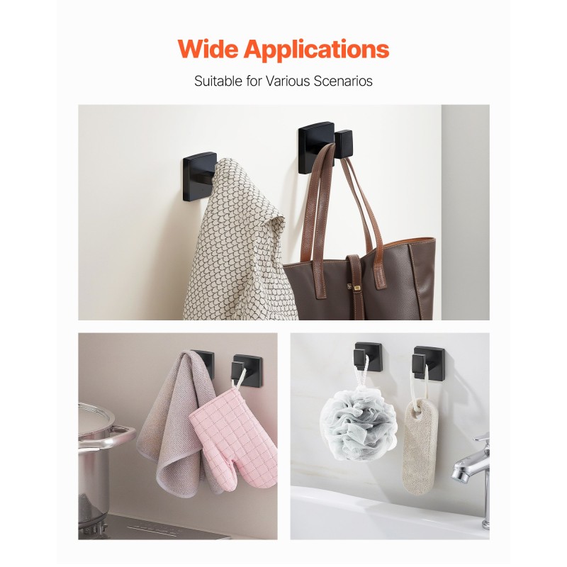 Kylpyhuonetarvikesarja 5-osainen mattamusta ruostumaton teräs 400 mm pyyhetanko seinäkiinnitteinen