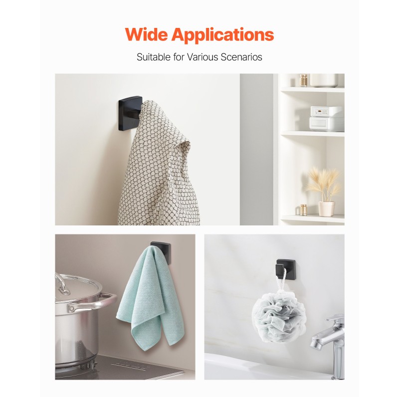 Neliosainen kylpyhuonesetti ruostumatonta terästä matta musta seinäkiinnitys