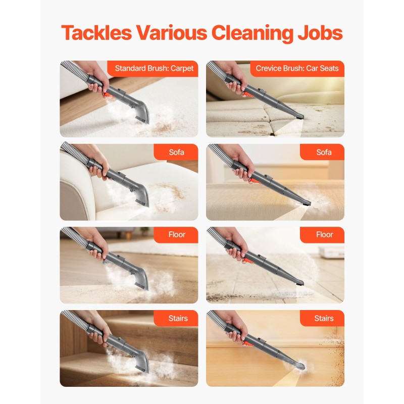 Kannettava matto- ja verhoilunpuhdistin 450 W 1,5 l säiliö