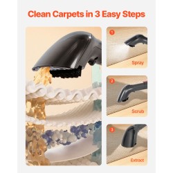 Kannettava matto- ja verhoilunpuhdistin 450 W 1,5 l säiliö